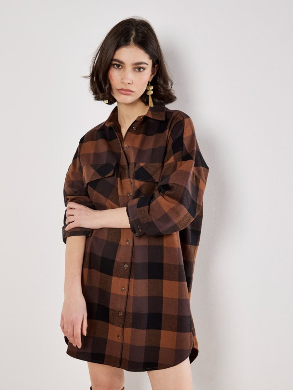 Dakota Check Shirt Dress - Picture 3 of 3